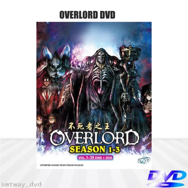 OVERLORD Season 1+2+3 Complete Anime Series 1-39 + OVA English Audio USA
