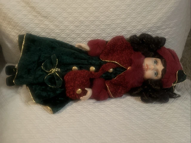 COLLECTORS CHOICE PORCELAIN Doll Green Dress 16" Watering Pail Dan Dee  $6.60 - PicClick