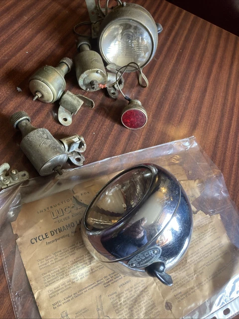 Kit D'éclairage Vélo Vintage Miller – Dynamo Et Phare Double écusson – NOS