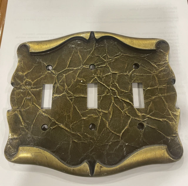 Vintage Amerock Carriage House Triple 3 Light Toggle Cover Plate