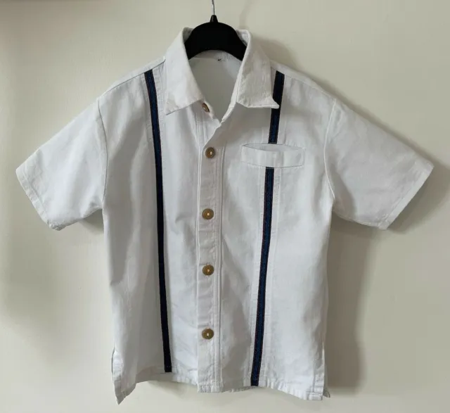 Boys' Lightweight, Guayabera Shirt, Traditional Mexican, 100% Cotton, Size 6 yrs