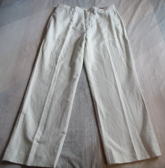 Sz.34/29 Vineyard Vines By Shep & Ian 55% Linen,45% Cotton Pants,Solid White