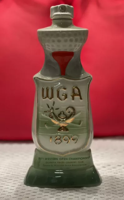 1971 JIM BEAM Kentucky Bourbon Whiskey Decanter Bottle WGA Golf Western ...