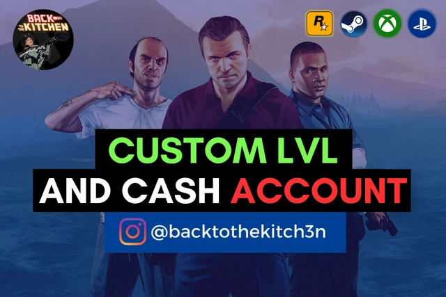 GTA V  Profile with Custom Level and Cash on ALL Platforms