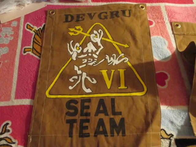 Modern  Seal Team Six Devgru Frog Trident Bar-  Barrack Wall Flag
