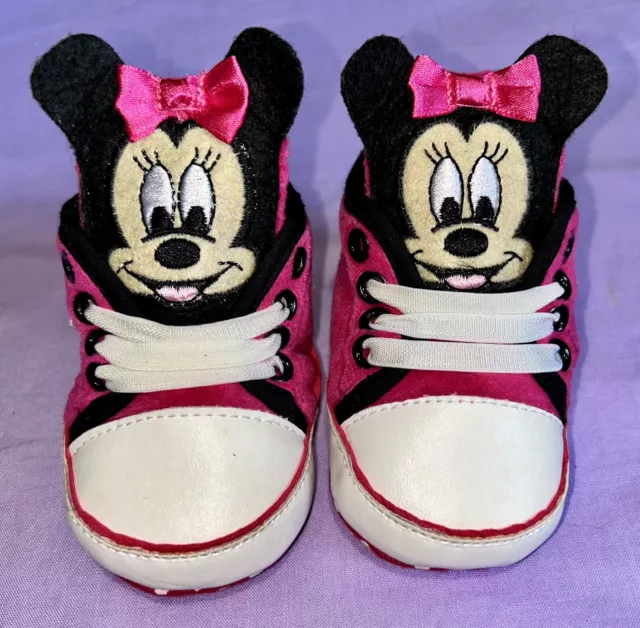 NEW Custom Disney Minnie Mouse Baby Shoes - Hand Embroidered and Patent Leather