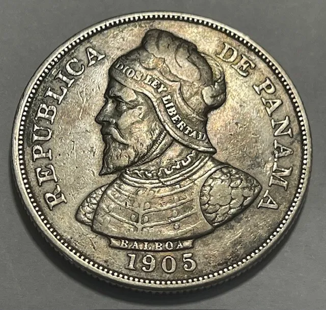 PANAMA - Silver 50 Centesimos de de Balboa - 1905 - Km-5 - Extra Fine