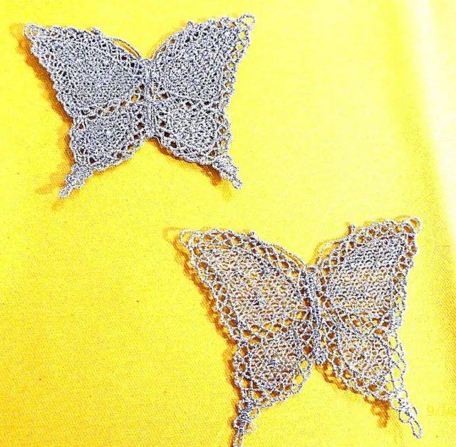 Stickbild ,Aufnäher  Lacè-Stickerei  Blumendeko Fensterbild Schmetterling