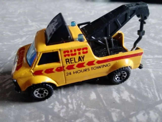 MATCHBOX 1985 BREAKDOWN Van Tow Truck Matte Blue & Gray w/Rust Detail ...