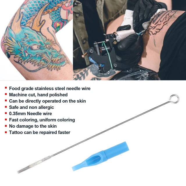 (7M1 Needle + 7FT Needle Mouth)50 Pcs Disposable Tattoo Set 5MI 7MI 5FT 7FT