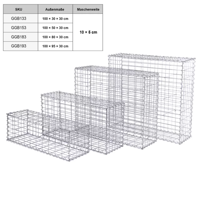 SONGMICS Gabion Stone Basket Retaining Wall Garden wire cage fench privacy fench 3