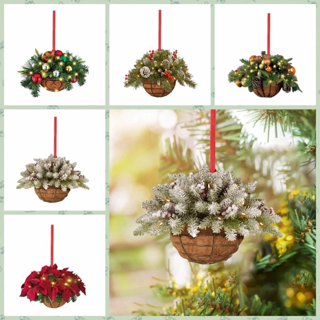 Ciondolo Cesto Fiore di Natale In Legno Ciondolo Pigna Ciondolo Ciondolo Natale
