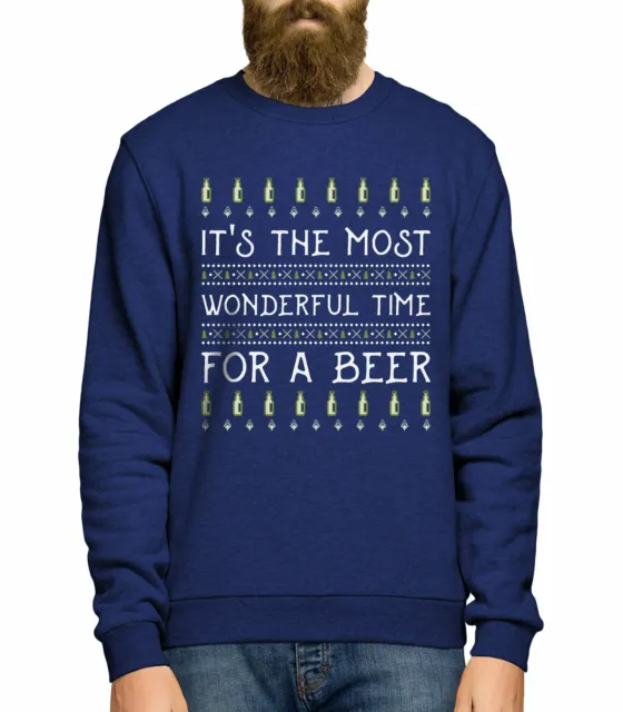 It's The Most Wonderful Time For A Beer Ugly Christmas Sweater Funny Xmas Jumper