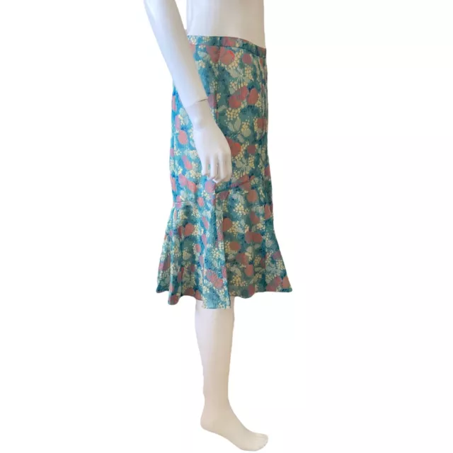MARC JACOBS MULTI Color Silk Floral Print Skirt Size 2 Knee Length $20. ...