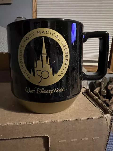 Walt Disney World NiB Starbucks 50th Anniversary Castle Blue Speckled/Gold mug