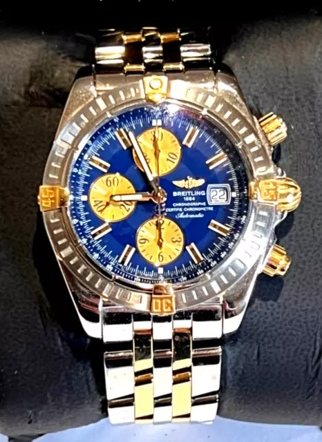 Breitling Chronomat Blue and Gold Men's Watch