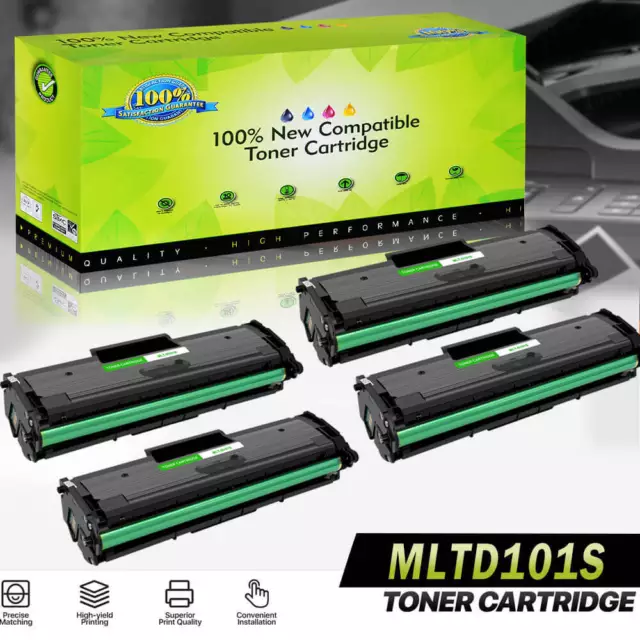 1-4PK Black MLT-D101S 101S Toner Cartridge For Samsung ML-2165W SCX-3405 SF-760