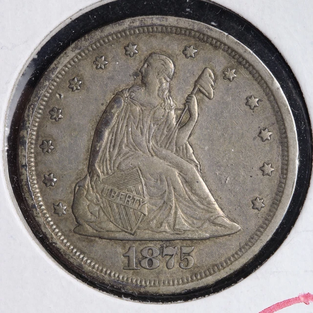 1875-S Twenty Cent Piece CHOICE AU E335 UNFS