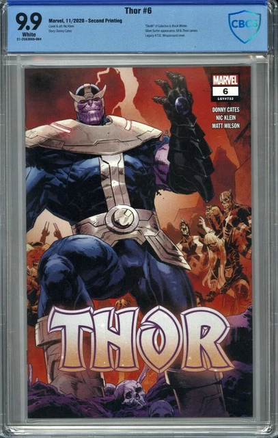 Thor #6 CBCS 9.9 Nic Klein Wraparound 2ND PRINT Donny Cates * NOT CGC * Not  9.8