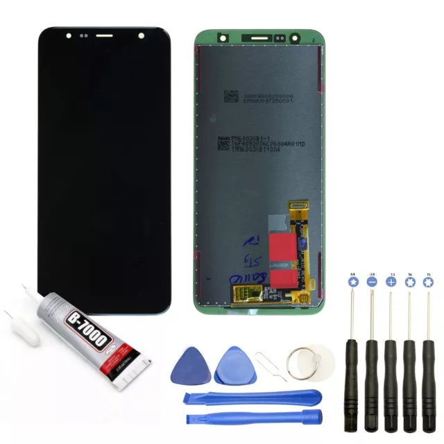 VITRE + ECRAN LCD POUR Samsung Galaxy J6 Plus / J4 Plus 6" NOIR+ OUTILS +COLLE