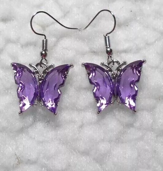 Pretty Butterfly earrings - Blue, Lilac, Purple, Pink.  (2B3)