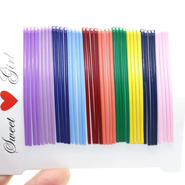 40pcs Mixed Color Metal Slim Bobby Hair Pins Hair Styling Clips 68mm for Women