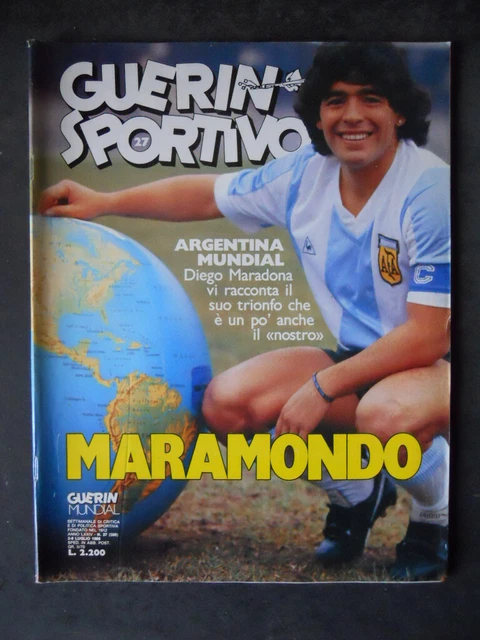 Magazine Guerin Sportivo 1986 Avec Maradona En Couverture + Film Mondial