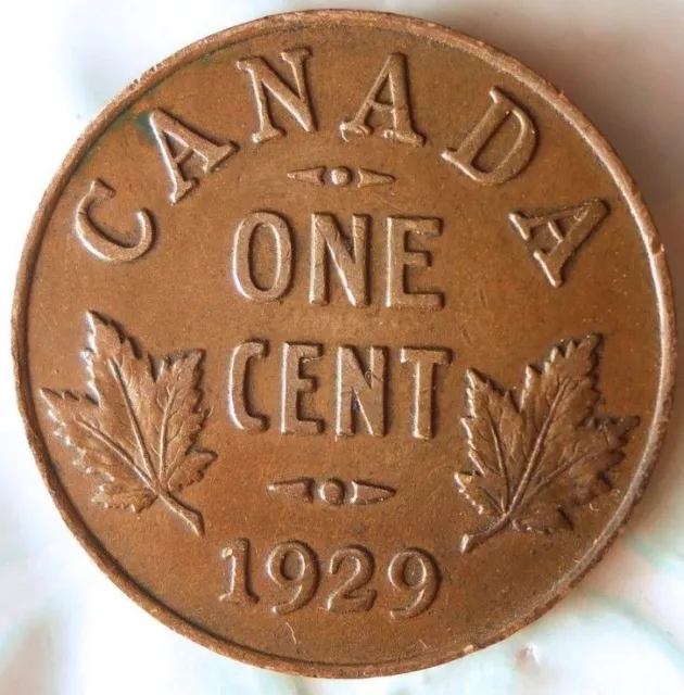 1929 Canada CENT - Great Early Date Coin Big Canada Bin