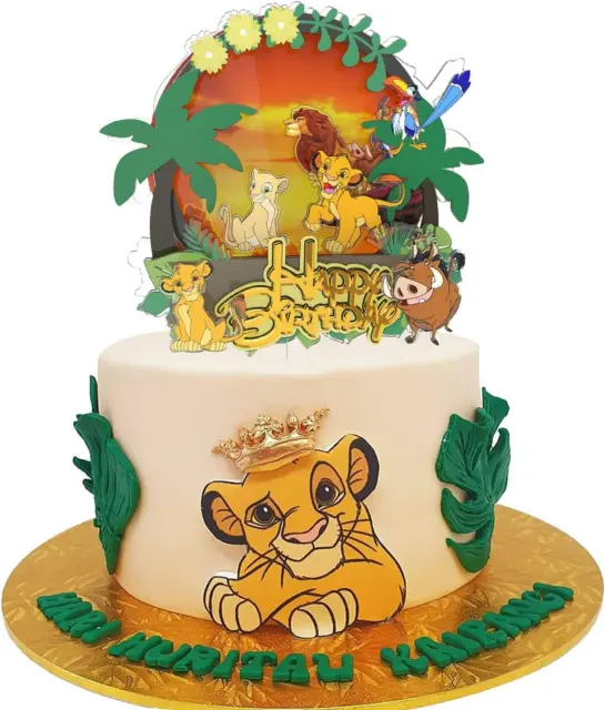 Toppers per Torta Decorazioni Giungla Animali Safari Re Leone, per Feste Di Buon