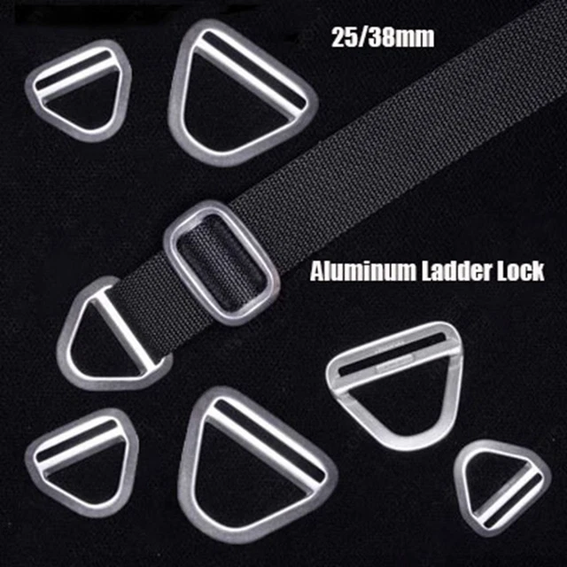 1pc Aluminum Alloy Metal Ladder Lock Belt Buckles  DIY Tactical Backpack Straps