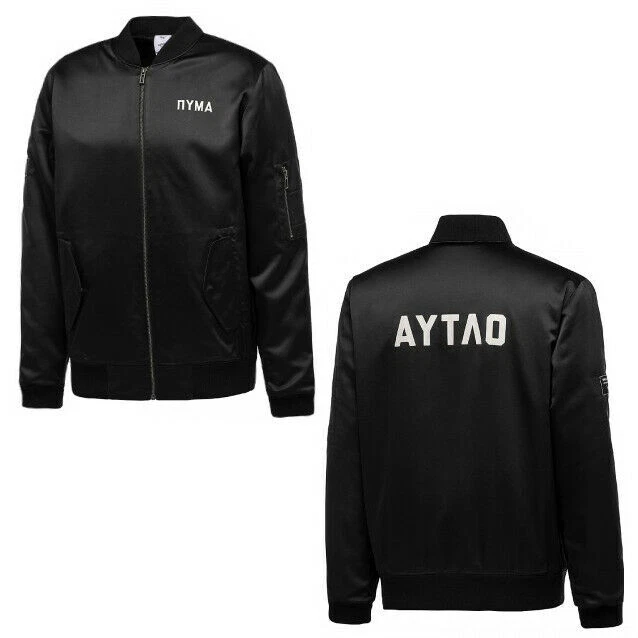 PUMA SATIN XO Moscow Mens Zip Up Bomber Jacket Coat Black 576874