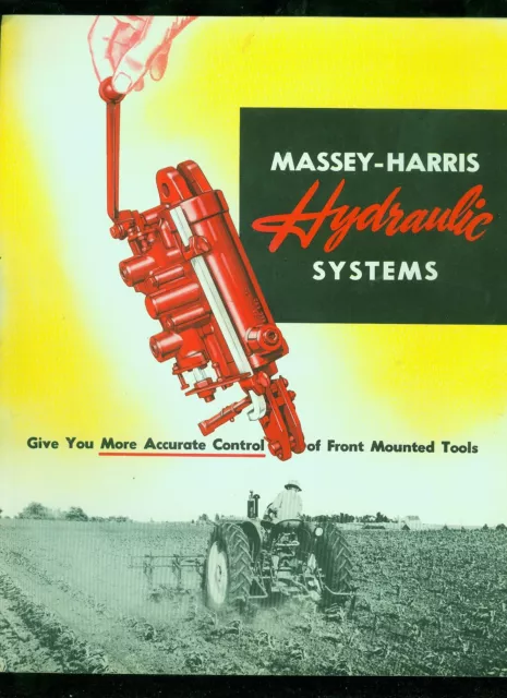 C. 1953 Massey-Harris Hydraulic Systems 4-page farm catalog brochure