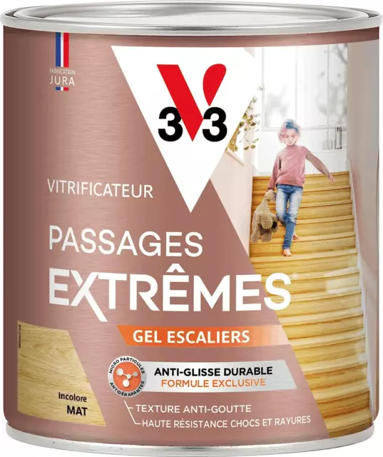 Vitrificateur Parquets Passages Extrêmes Gel Escaliers, Incolore Mat, 0,75L