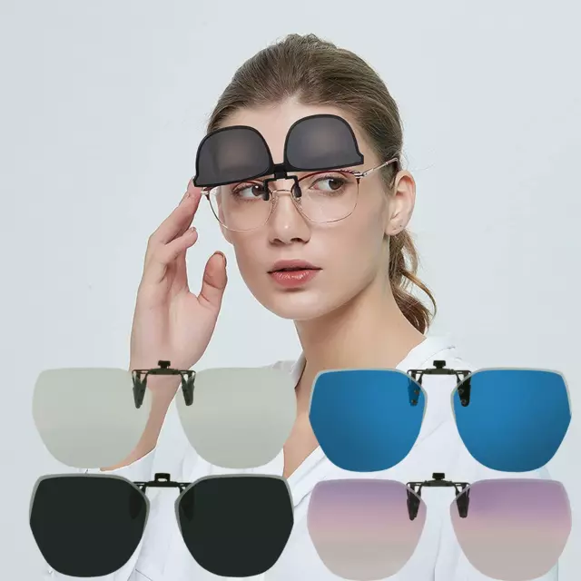 Polarisiert UV 400 Hochklappbar Überbrillen Aufsatz Clip-On Sonnenbrillenaufsatz