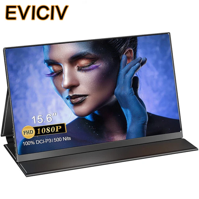EVICIV 15,6" 2K 16:9 Portable Monitor USB C Game Monitor 1920x1080 FHD Display
