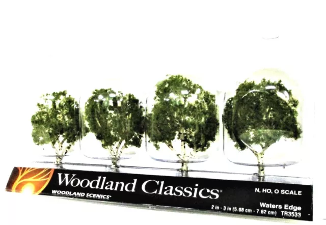 Woodland Classics Ready-Made Trees TR3533 Waters Edge - 4/pkg