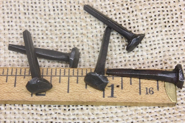 1" Rose head 5 nails square wrought iron vintage rustic Decorative historic