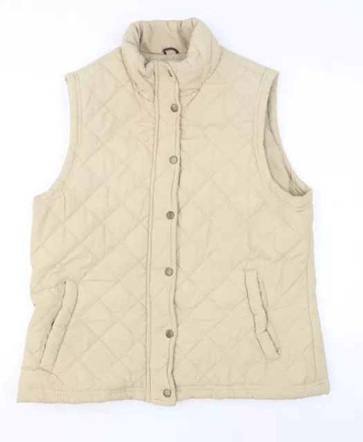Giacca gilet da donna beige Denim & Co. taglia 20 cerniera
