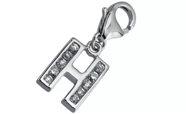 Minott Pendentif Charms Lettre H avec Zircone 925 Argent CMM105-H