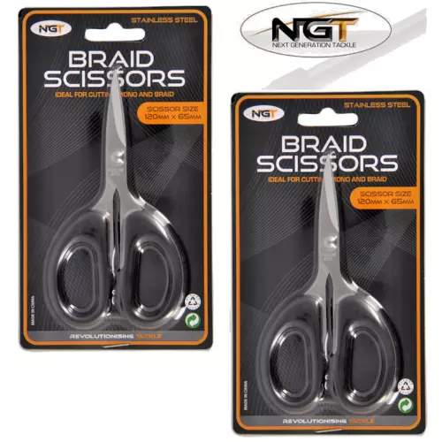 2 X Scissors Ultra sharp for braid and fishing line NGT Carp Coarse sea Tackle