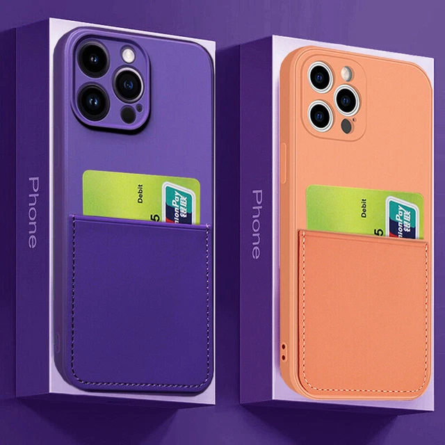 Hülle für iPhone 13 12 14 Pro Max XR 8+ Handy Tasche mit Kartenfach Silikon Case