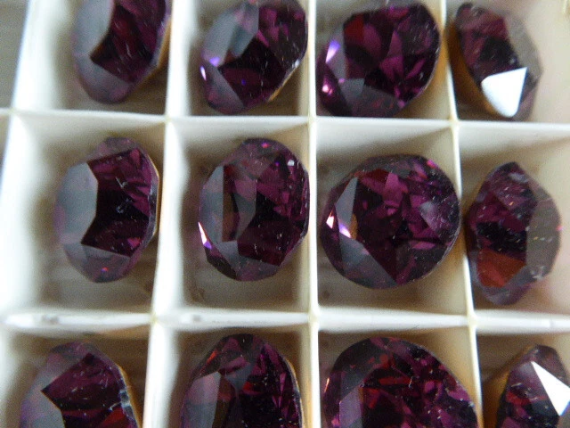 Perles Cristal Rondes Amethyste Swarovski Vintage