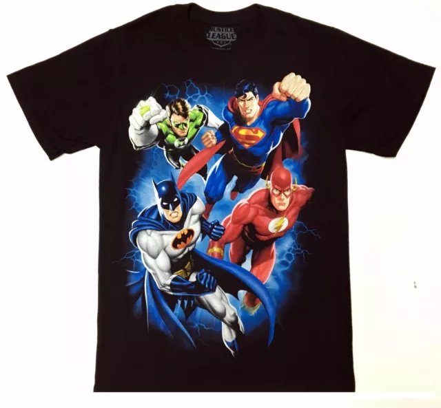 DC Comics JUSTICE LEAGUE Batman, Superman, The Flash, Green Lantern T-Shirt NWT