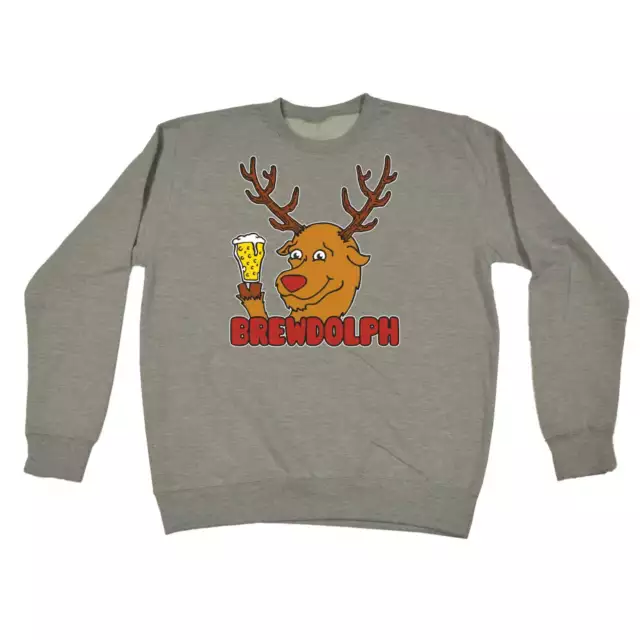 Christmas Sweatshirt Brewdolph Beer Wine Pub Bar X-mas Funny SWEATSHIRTS Jumper