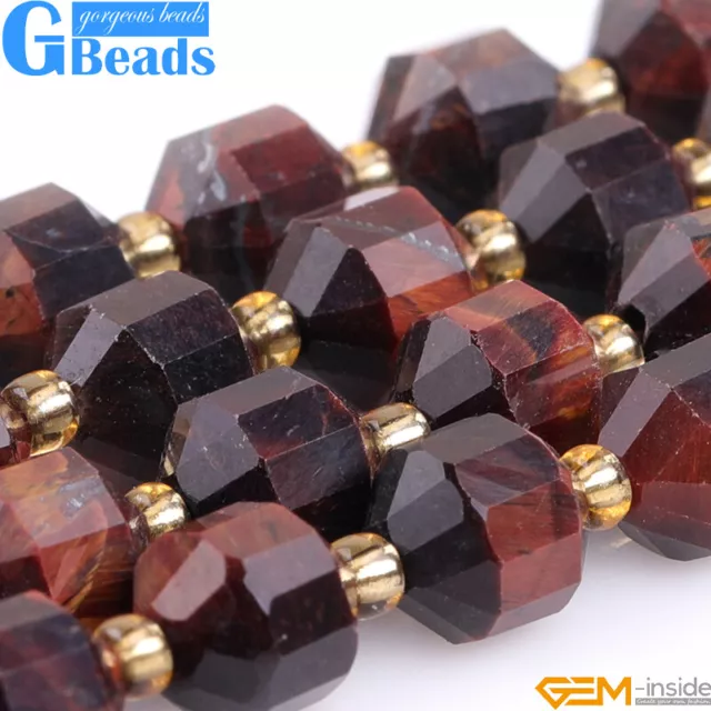 Hand Bicone Faceted Beads Various Materials Natural Gemstone Free Shipping 15"