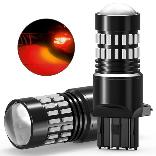 2X 7440 7443R LED Flashing Strobe Brake Blinking Tail Light Parking RED Bulbs