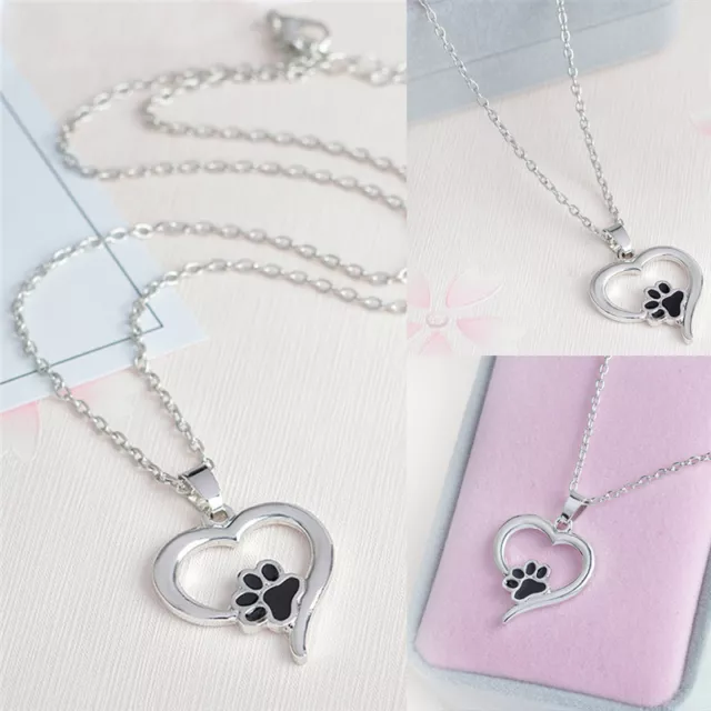 Creux Pet Paw Imprimer Collier Animal Chien Chat Pendentif Collier Bijoux.^-^ 2