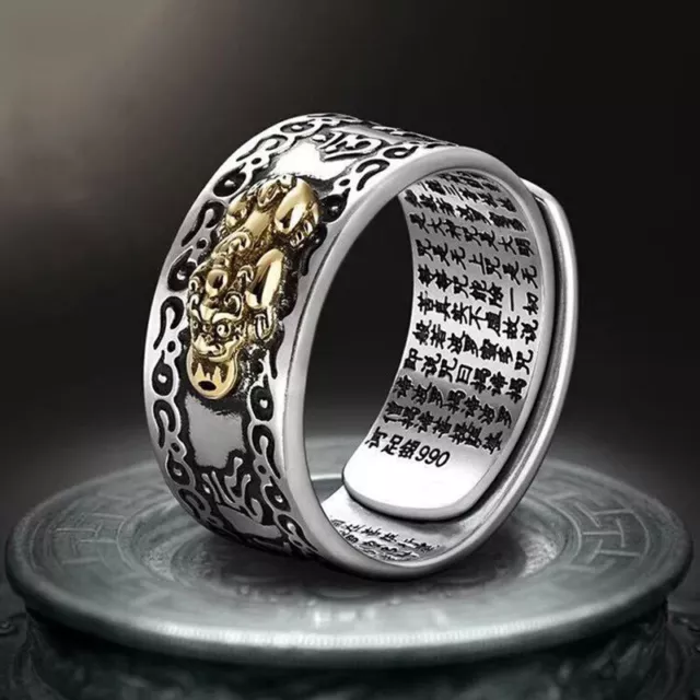 MEN FENG SHUI with Pixiu Shaped Meaningful Good Luck Rings Cool Jewelry ...