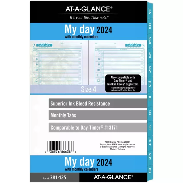 AT-A-GLANCE 2024 Seascapes Daily Monthly Planner One Page Per Day Refill