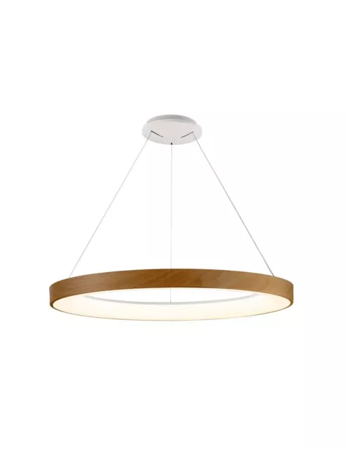 Lustre À LED Suspension Design Moderne Effet Bois MN-367